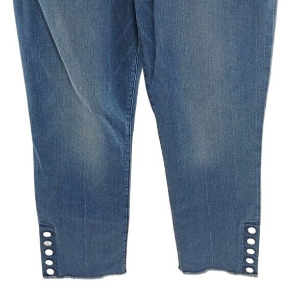 Ann Taylor Jeans Blue Denim Cropped Stretch Raw Hem Womens Size 10 - Picture 4 of 7